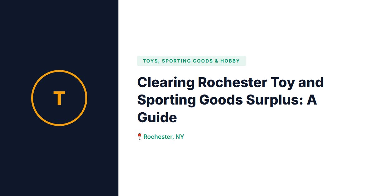Clearing Rochester Toy and Sporting Goods Surplus: A Guide