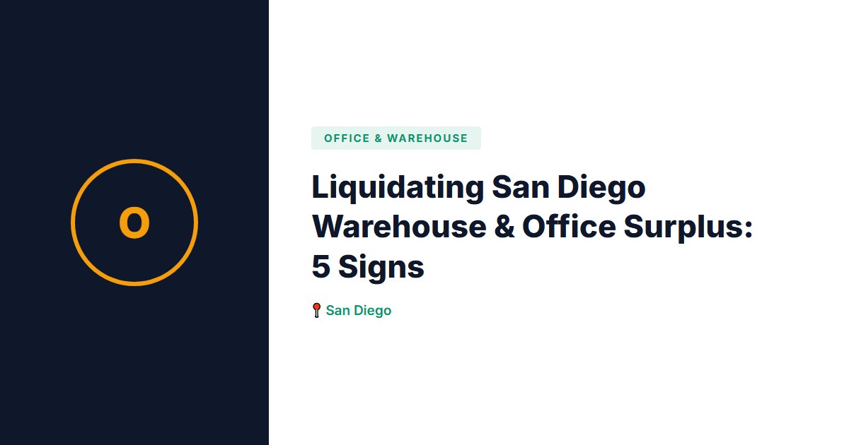 Office & Warehouse surplus stock — San Diego