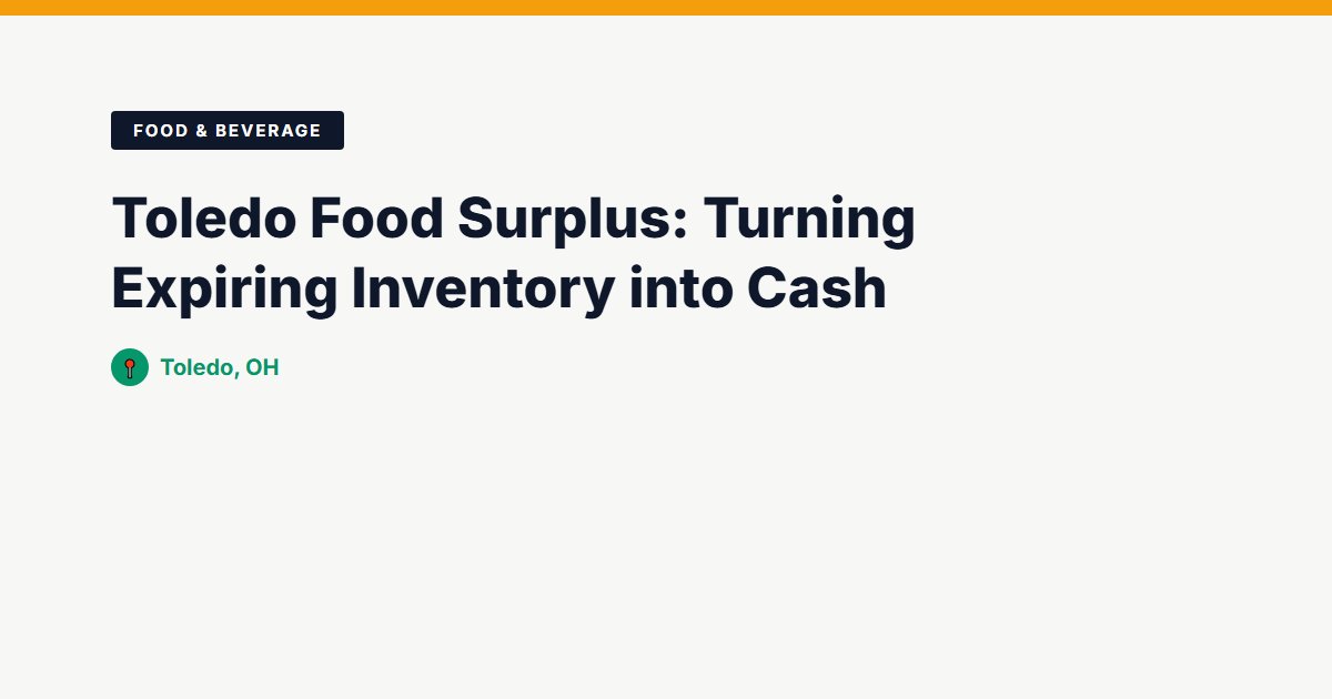 Toledo Food Surplus: Turning Expiring Inventory into Cash